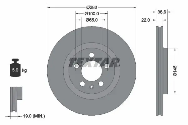 Bremsscheibe TEXTAR 92082305