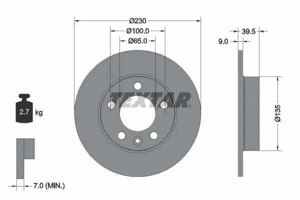 Bremsscheibe TEXTAR 92082503