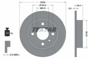 Bremsscheibe Hinterachse TEXTAR 92082800