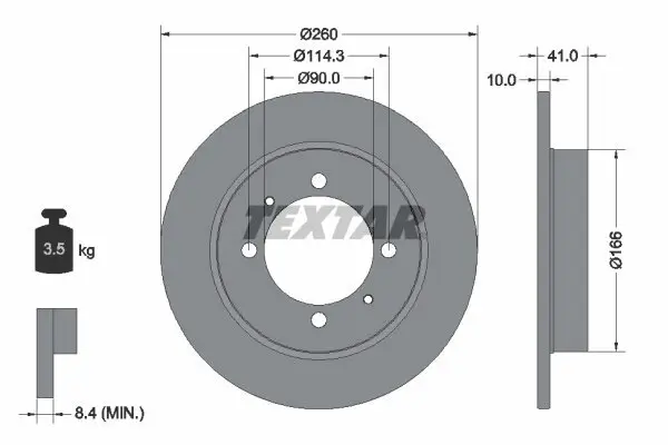 Bremsscheibe TEXTAR 92083003