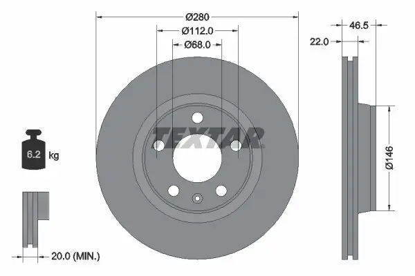 Bremsscheibe TEXTAR 92083505