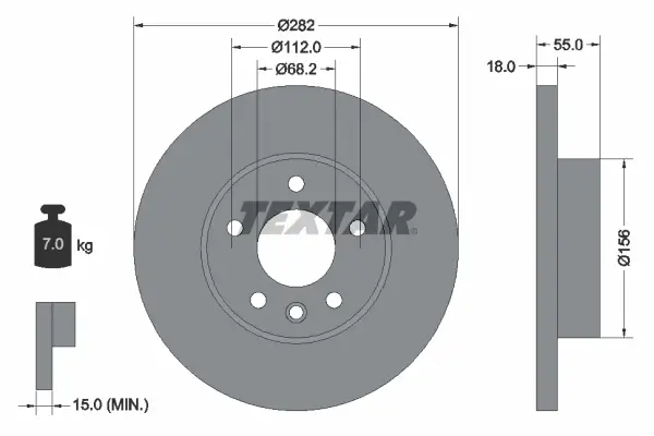 Bremsscheibe Vorderachse TEXTAR 92083703