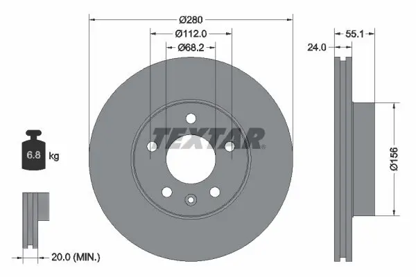 Bremsscheibe TEXTAR 92083805