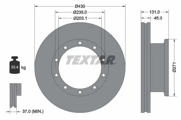 Bremsscheibe TEXTAR 93086800