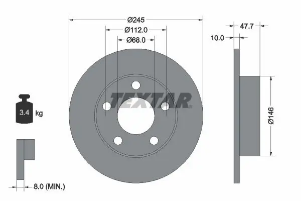 Bremsscheibe TEXTAR 92088503