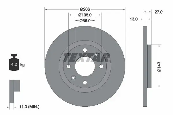 Bremsscheibe TEXTAR 92089103