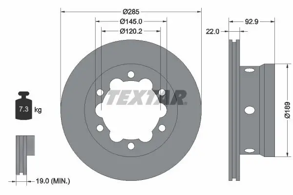 Bremsscheibe TEXTAR 92089803