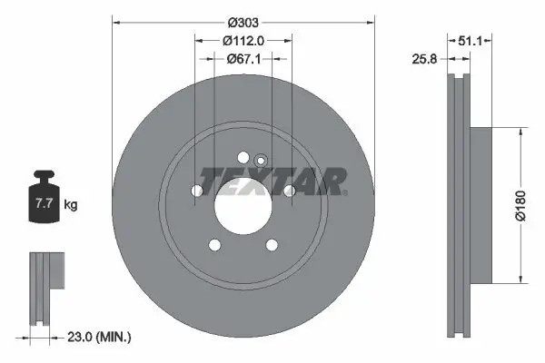 Bremsscheibe TEXTAR 92089905