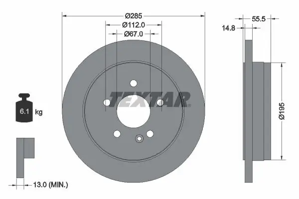 Bremsscheibe TEXTAR 92090003