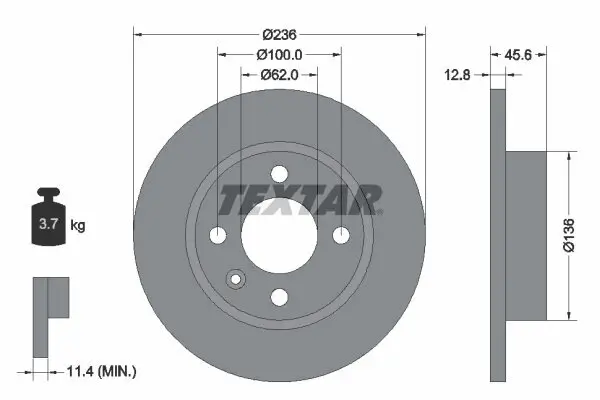 Bremsscheibe TEXTAR 92090200