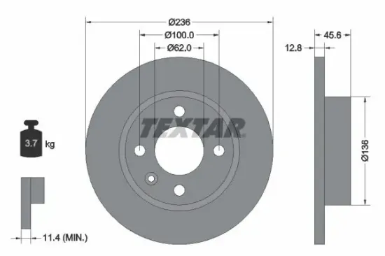 Bremsscheibe TEXTAR 92090200 Bild Bremsscheibe TEXTAR 92090200