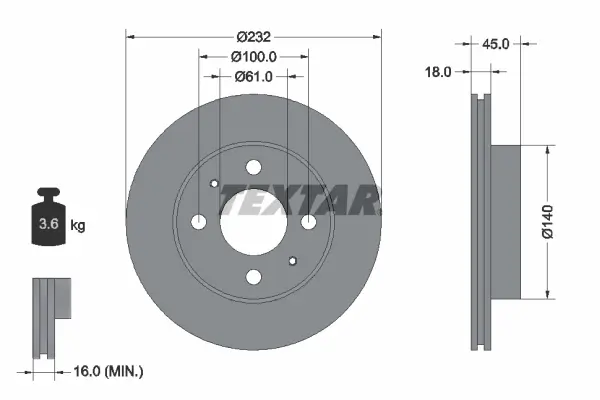 Bremsscheibe Vorderachse TEXTAR 92090900