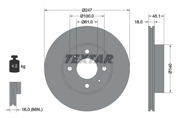 Bremsscheibe TEXTAR 92091000