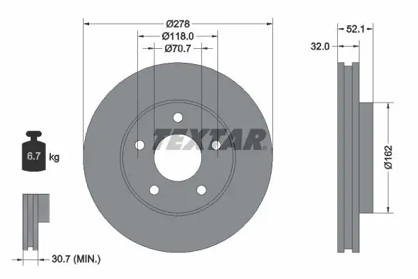 Bremsscheibe TEXTAR 92091500