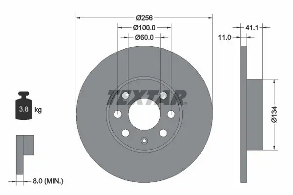 Bremsscheibe TEXTAR 92091700