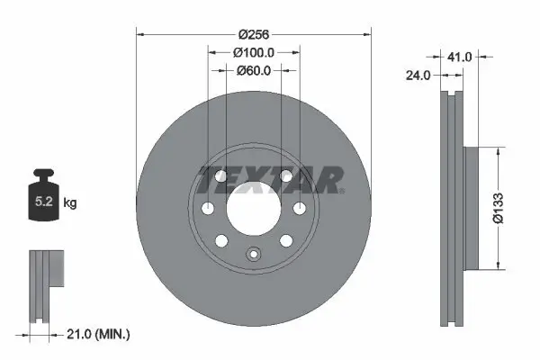 Bremsscheibe TEXTAR 92091803