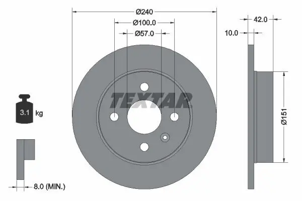 Bremsscheibe TEXTAR 92092003