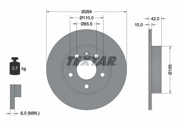 Bremsscheibe TEXTAR 92092103