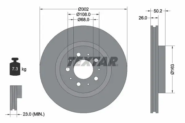 Bremsscheibe TEXTAR 92092300