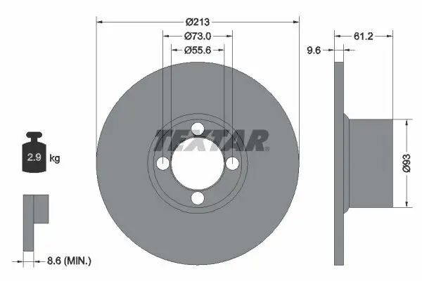 Bremsscheibe Vorderachse TEXTAR 92092600