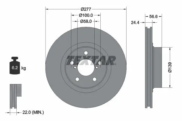 Bremsscheibe TEXTAR 92094603