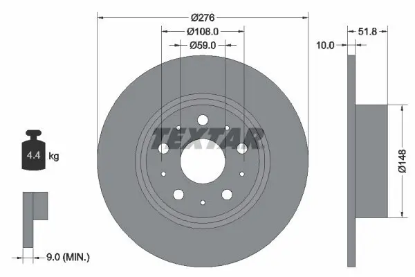 Bremsscheibe TEXTAR 92095300