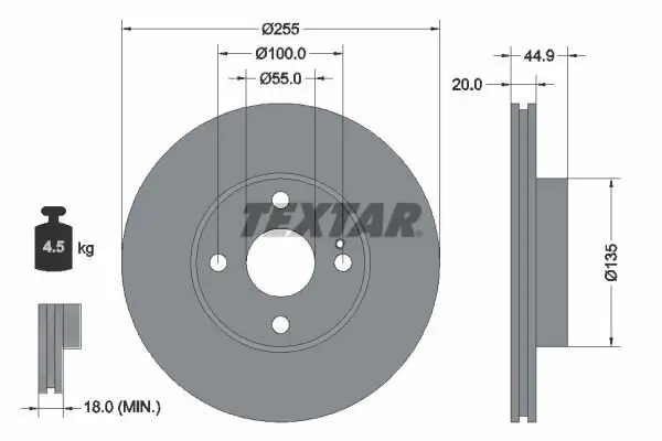 Bremsscheibe TEXTAR 92096800