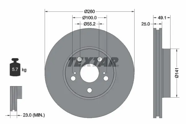 Bremsscheibe TEXTAR 92096903