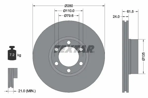 Bremsscheibe TEXTAR 92097703