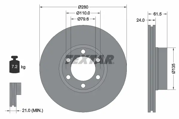 Bremsscheibe Vorderachse TEXTAR 92097703