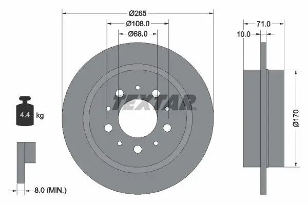 Bremsscheibe TEXTAR 92097800 Bild Bremsscheibe TEXTAR 92097800