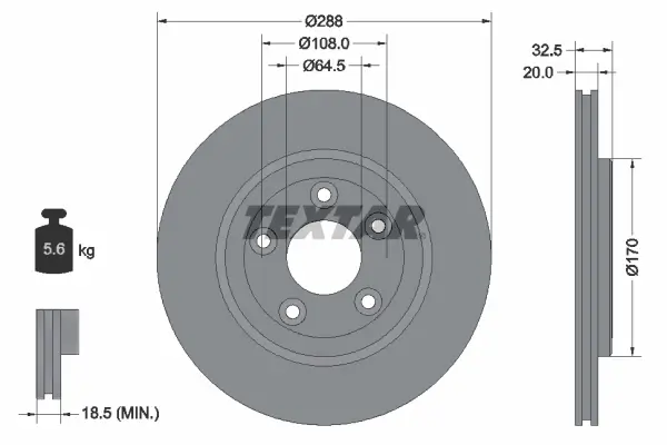 Bremsscheibe Hinterachse TEXTAR 92099100