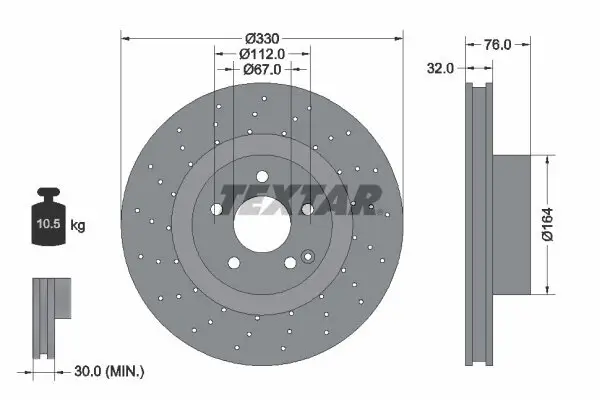 Bremsscheibe TEXTAR 92099205