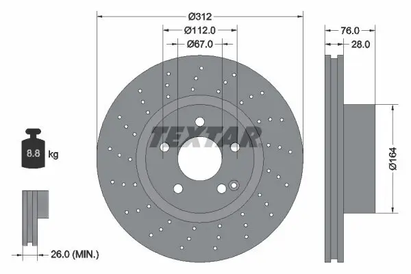 Bremsscheibe TEXTAR 92099305 Bild Bremsscheibe TEXTAR 92099305