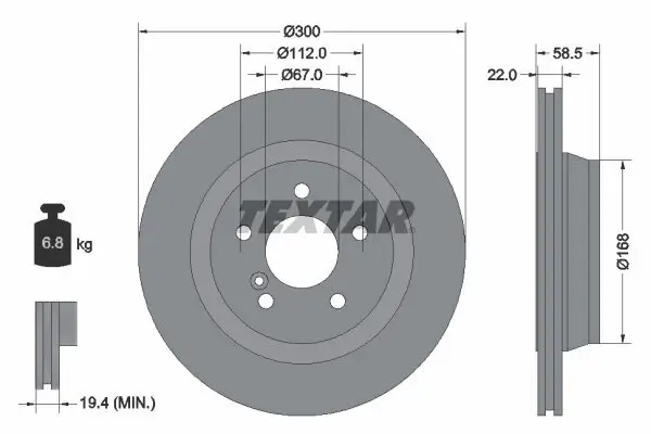 Bremsscheibe TEXTAR 92099503 Bild Bremsscheibe TEXTAR 92099503