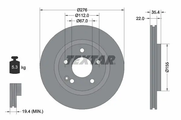 Bremsscheibe TEXTAR 92099603