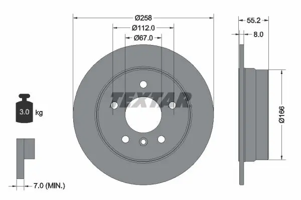 Bremsscheibe TEXTAR 92099703