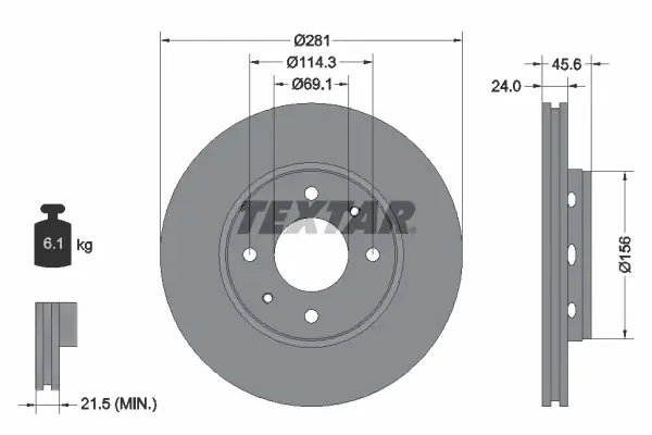 Bremsscheibe Vorderachse TEXTAR 92100403