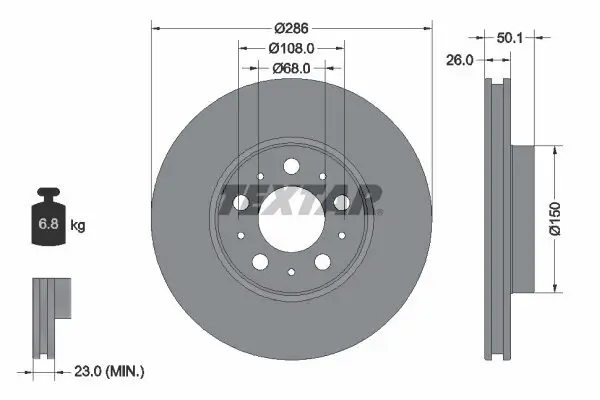 Bremsscheibe TEXTAR 92100503