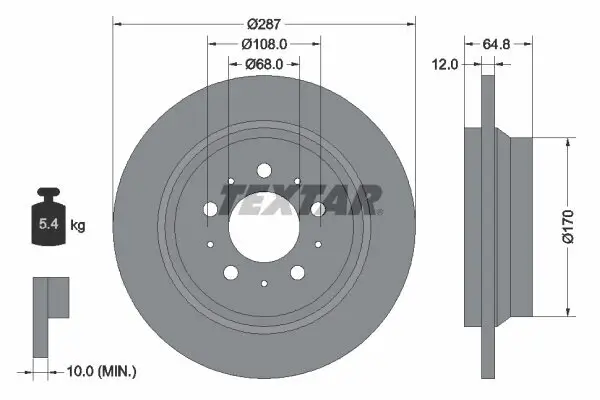 Bremsscheibe TEXTAR 92100703