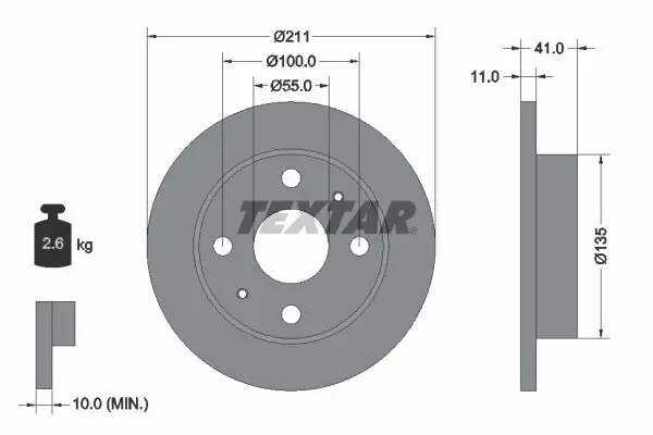 Bremsscheibe Vorderachse TEXTAR 92103700