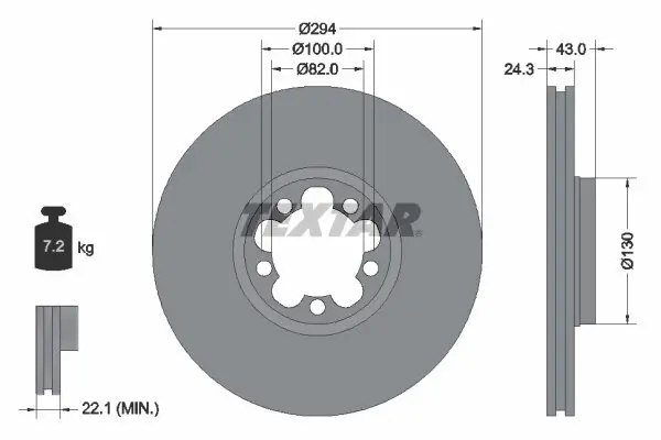 Bremsscheibe TEXTAR 92103803