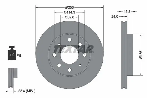 Bremsscheibe TEXTAR 92103903