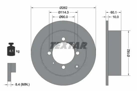 Bremsscheibe TEXTAR 92104000 Bild Bremsscheibe TEXTAR 92104000