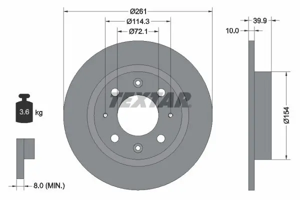 Bremsscheibe TEXTAR 92104300