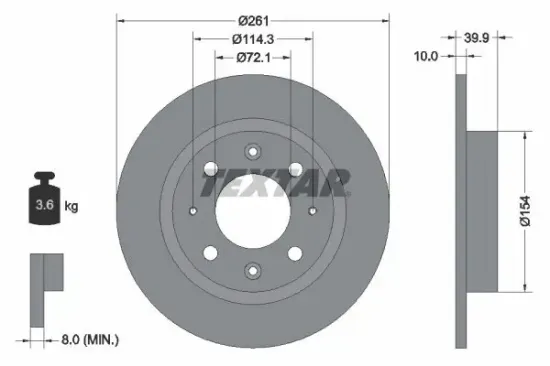 Bremsscheibe TEXTAR 92104300 Bild Bremsscheibe TEXTAR 92104300