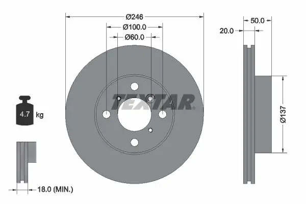 Bremsscheibe TEXTAR 92104500