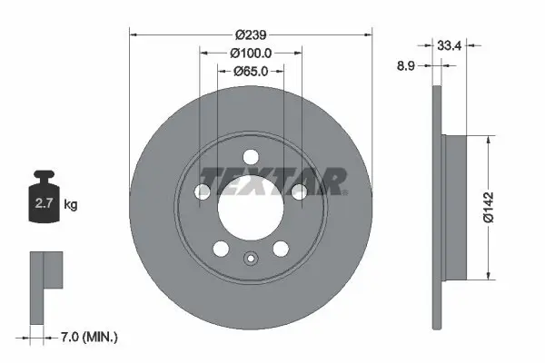 Bremsscheibe TEXTAR 92105803