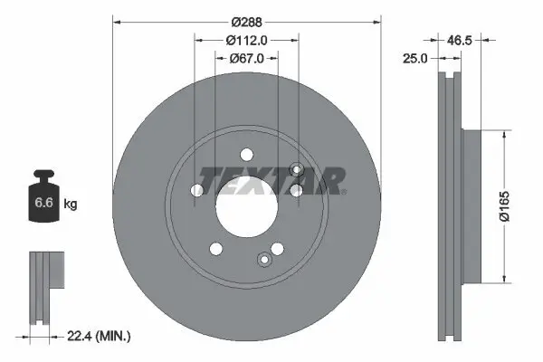 Bremsscheibe TEXTAR 92105905