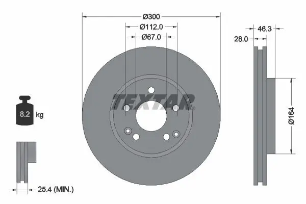 Bremsscheibe TEXTAR 92106005